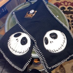 NIGHTMARE BEFORE CHRISTMAS JACK SKELLINGTON SCARF🧣Era Y2K-2009🧣VHTF RARE